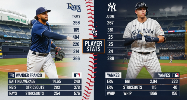 Tampa Bay Rays vs New York Yankees match player stats