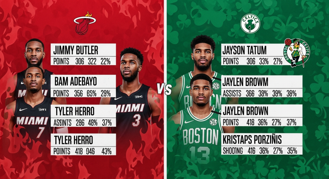 miami heat vs boston celtics match player stats